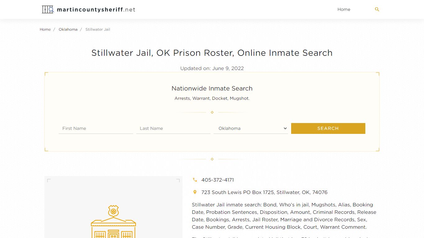 Stillwater Jail, OK Prison Roster, Online Inmate Search ...