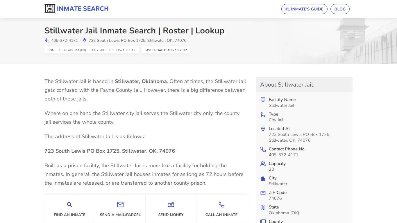 Stillwater Jail Inmate Search | Roster | Lookup